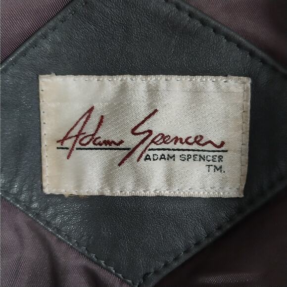 VINTAGE ADAM SPENCER! DOVE GRAY GENUINE LEATHER TAILORED DRESS JACKET! SZ 46R - Picture 7 of 10